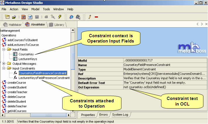 Sample Operation Input Constraint